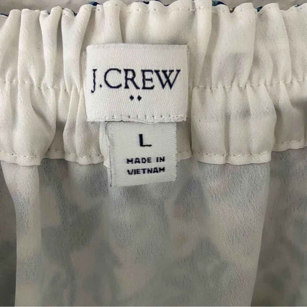 J. Crew Tiered Ruffle Mini Skirt Floral Feminine Artsy Flowy Sz L